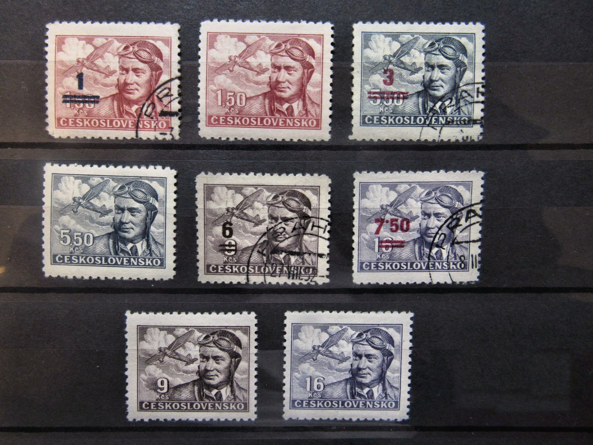 Overprints of airline stamps. Czechoslovakia