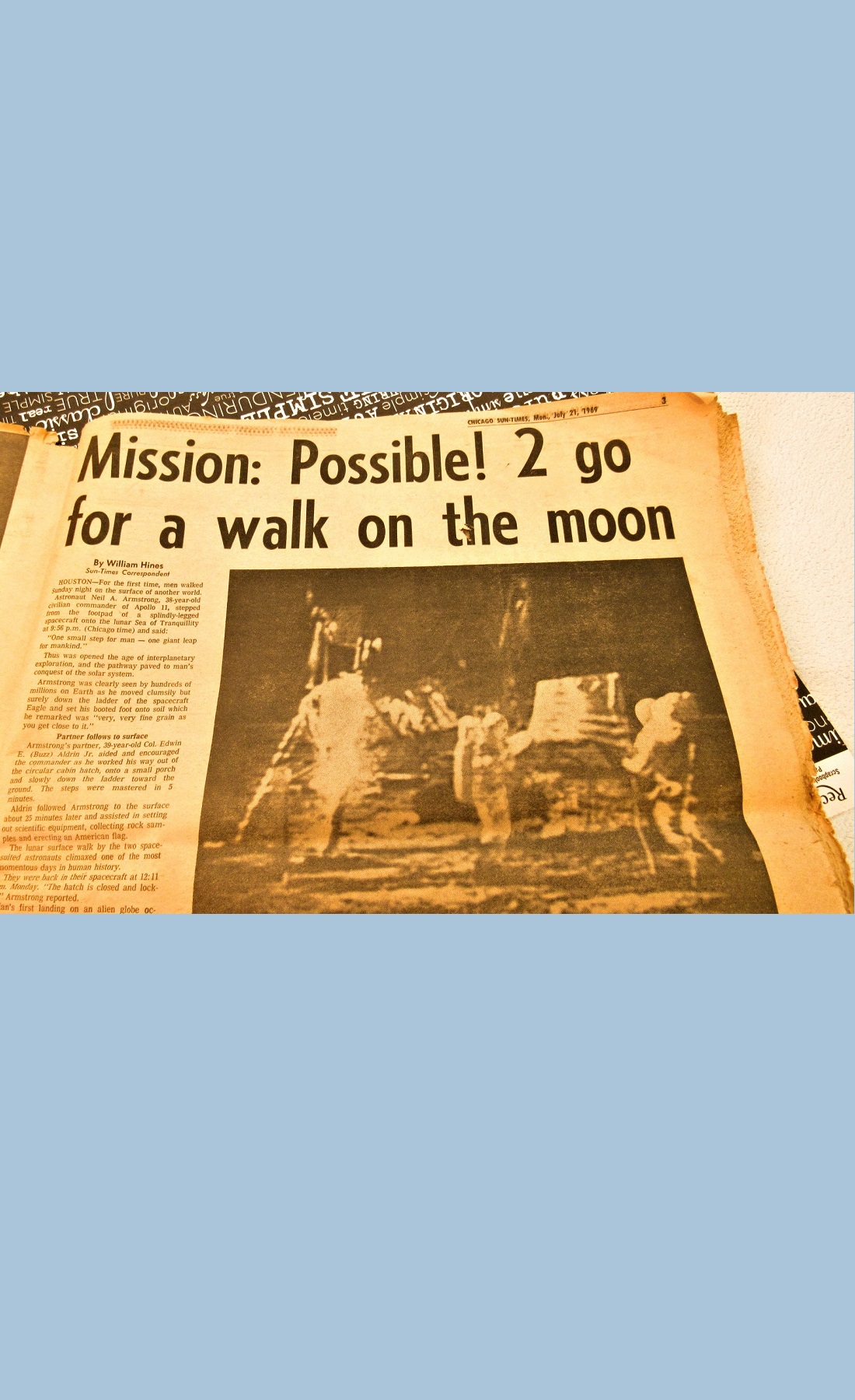 Original Newspaper From Year 1969 | Men Walk On Moon