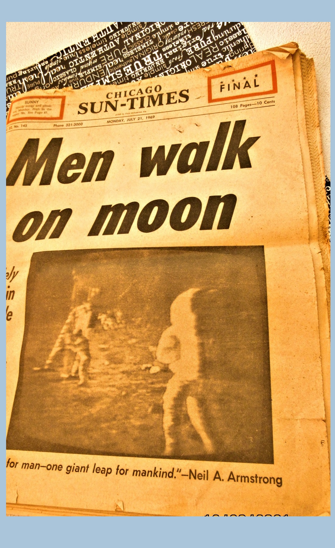 Original Newspaper From Year 1969 | Men Walk On Moon
