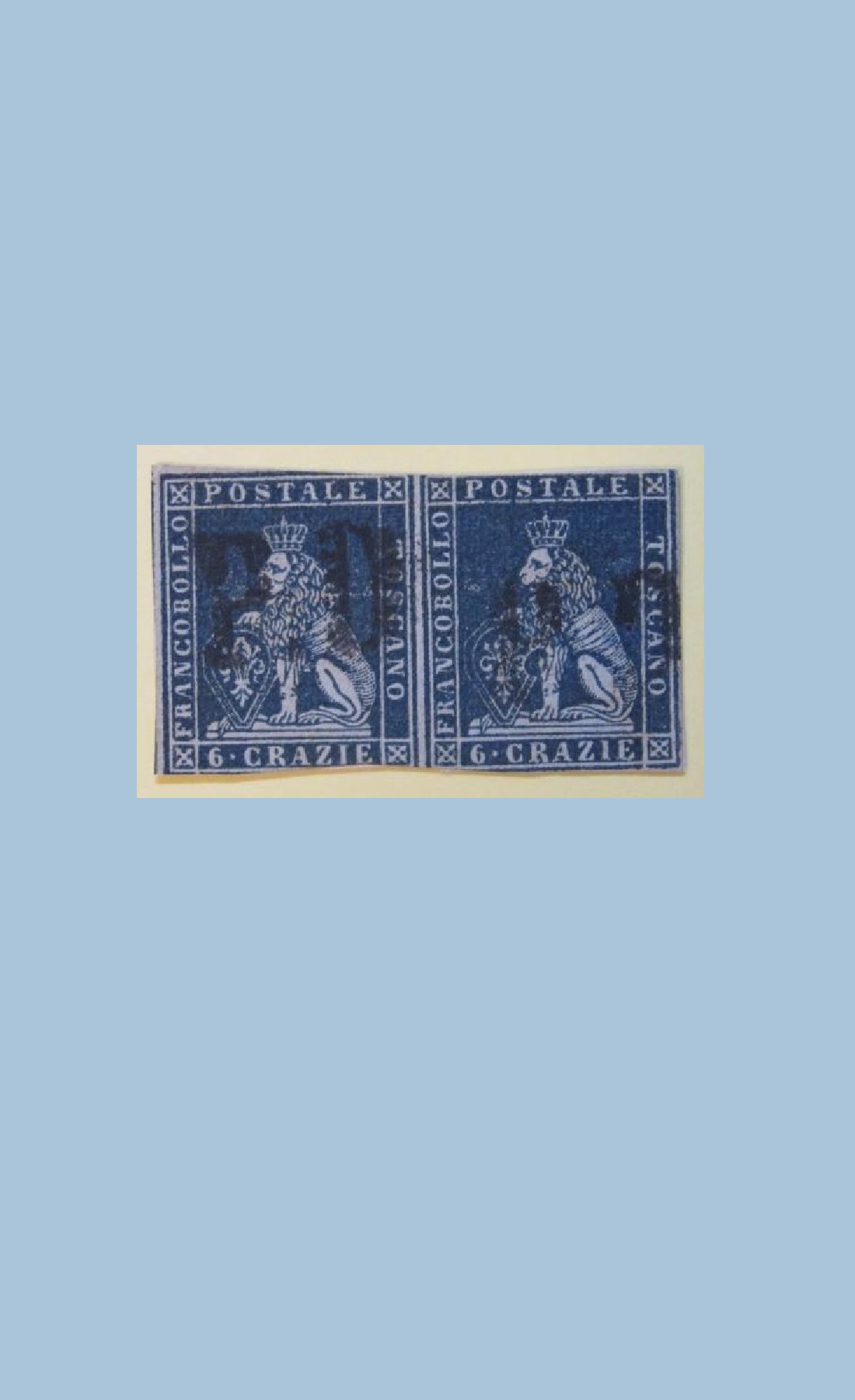 The Original Pair of Postage Stamps 1851 | Tuscany Lion 