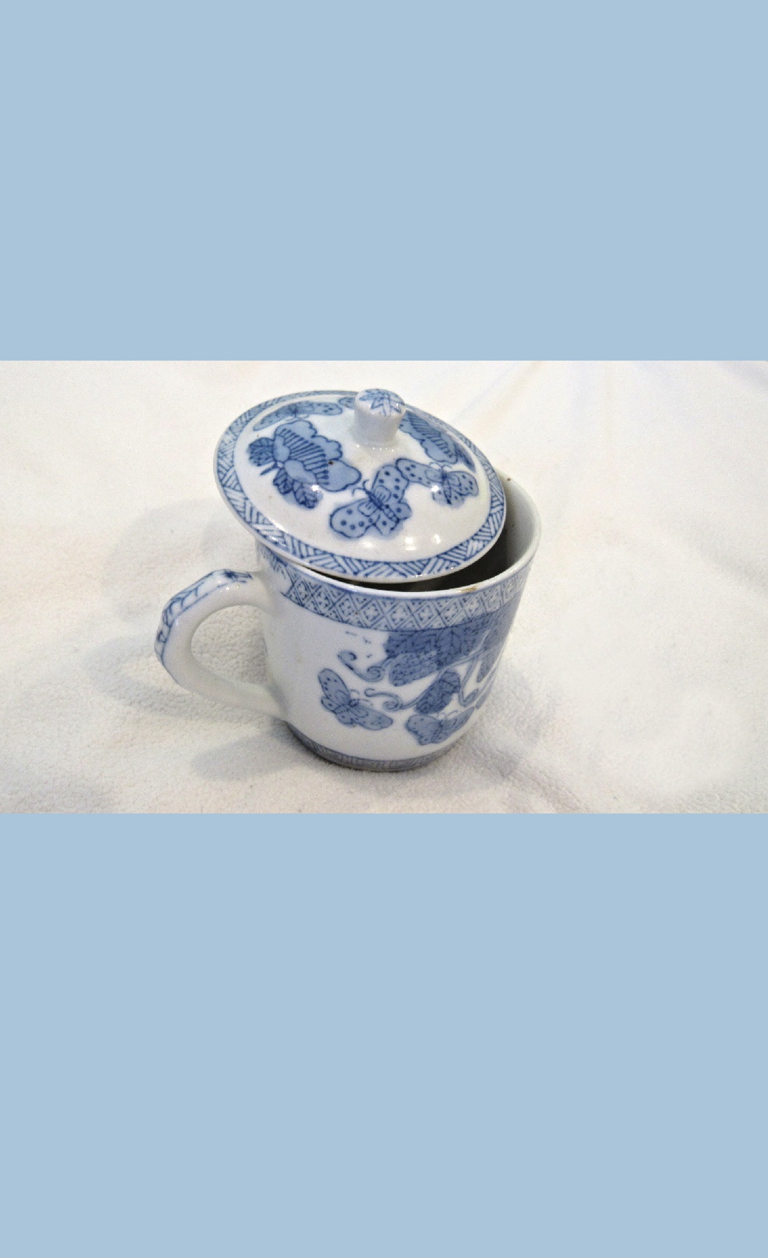 Antique Porcelain Mug with Lid