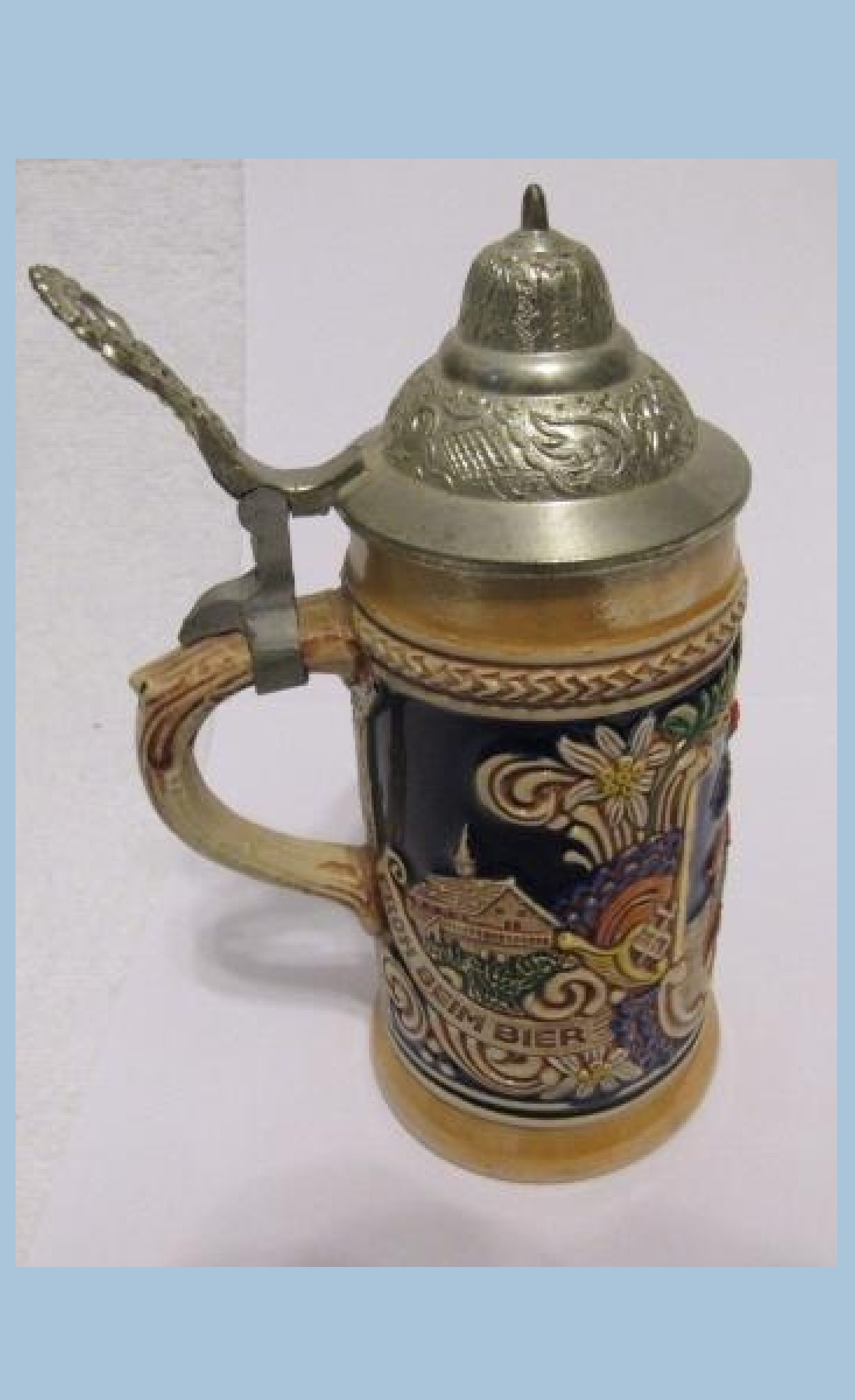 Vintage Authentic Gerz German Beer Stein with Cap