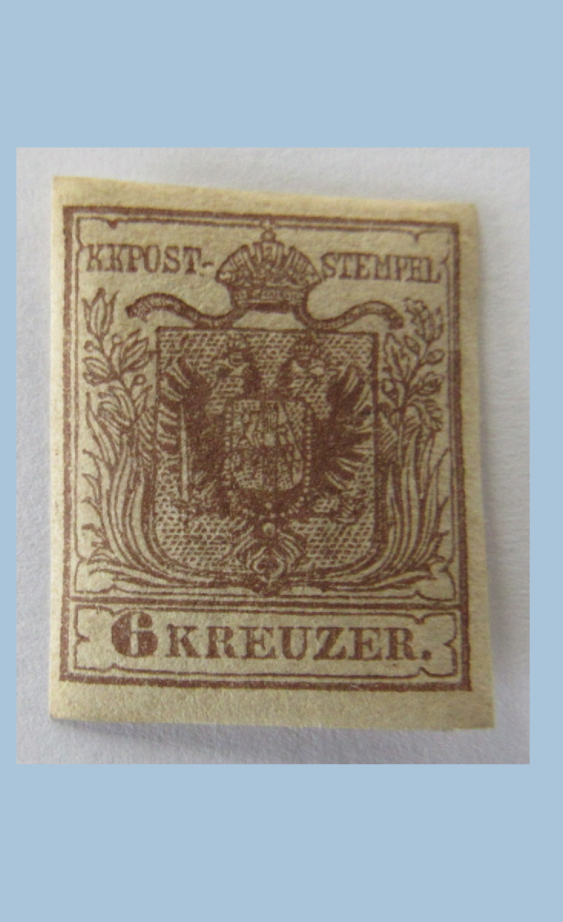 Unused 6 Kreuzer Coat of Arms Postage Stamp 1850 | Ouslet