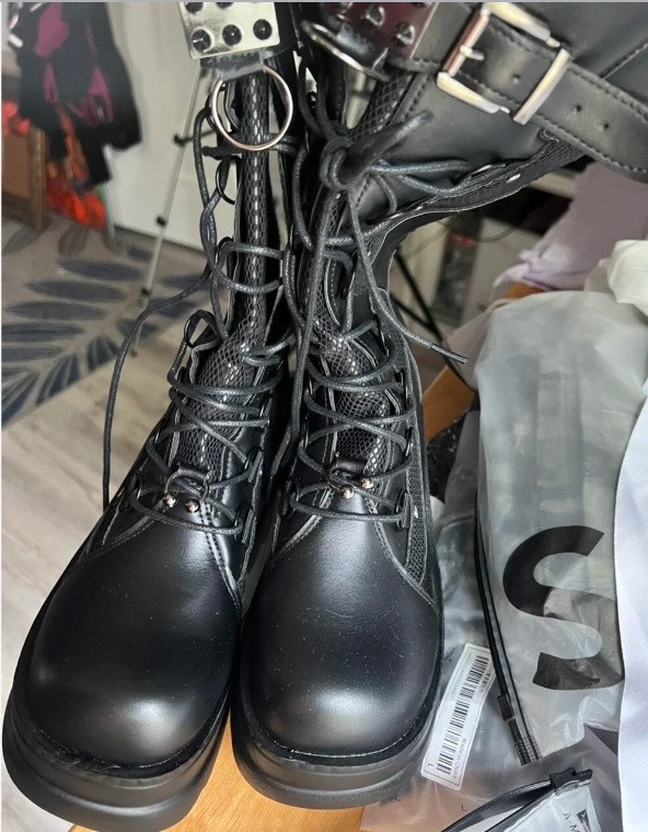 Grunge Punk Black Boots - Ouslet